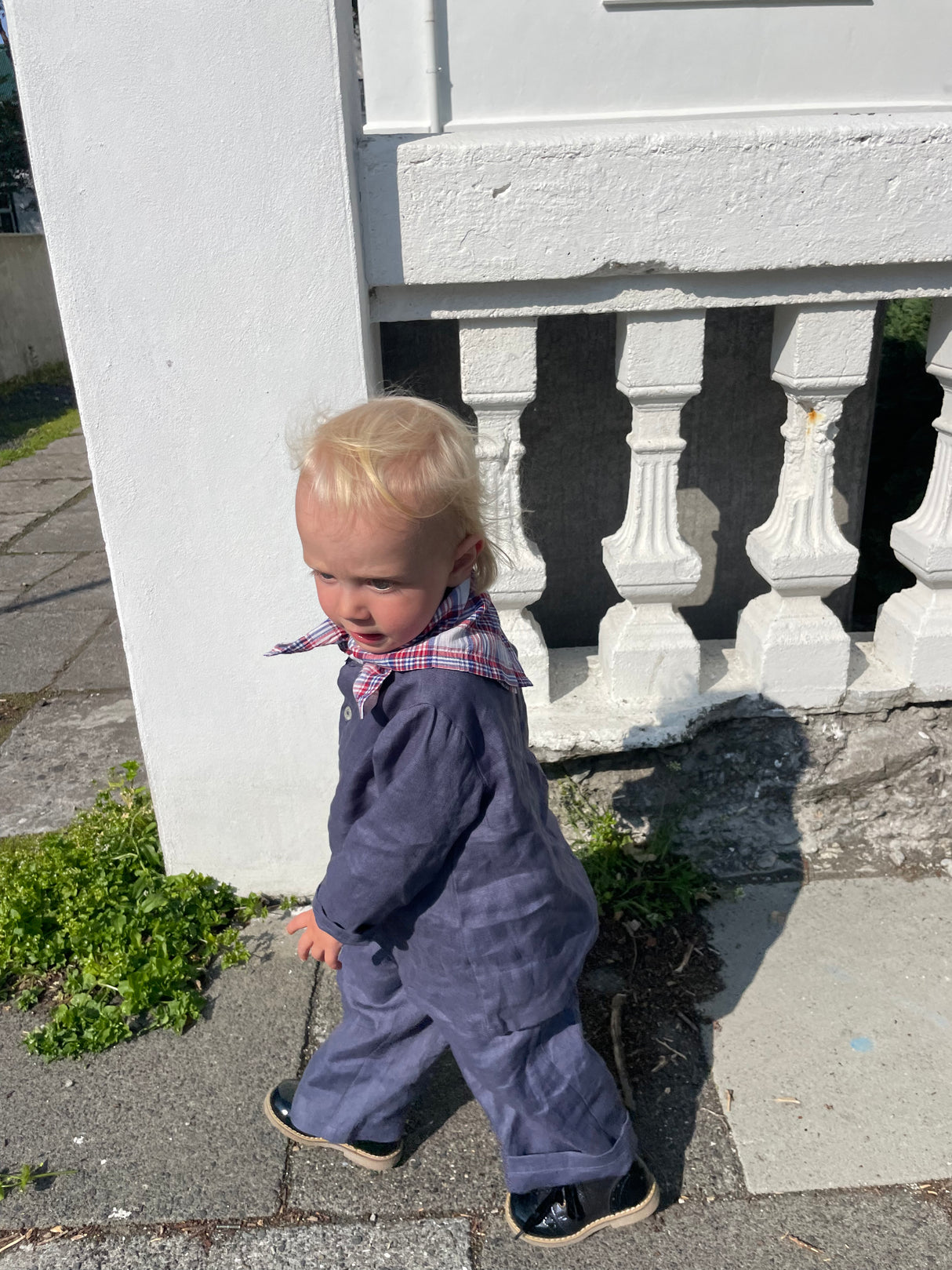 Collarless Shirt Linen