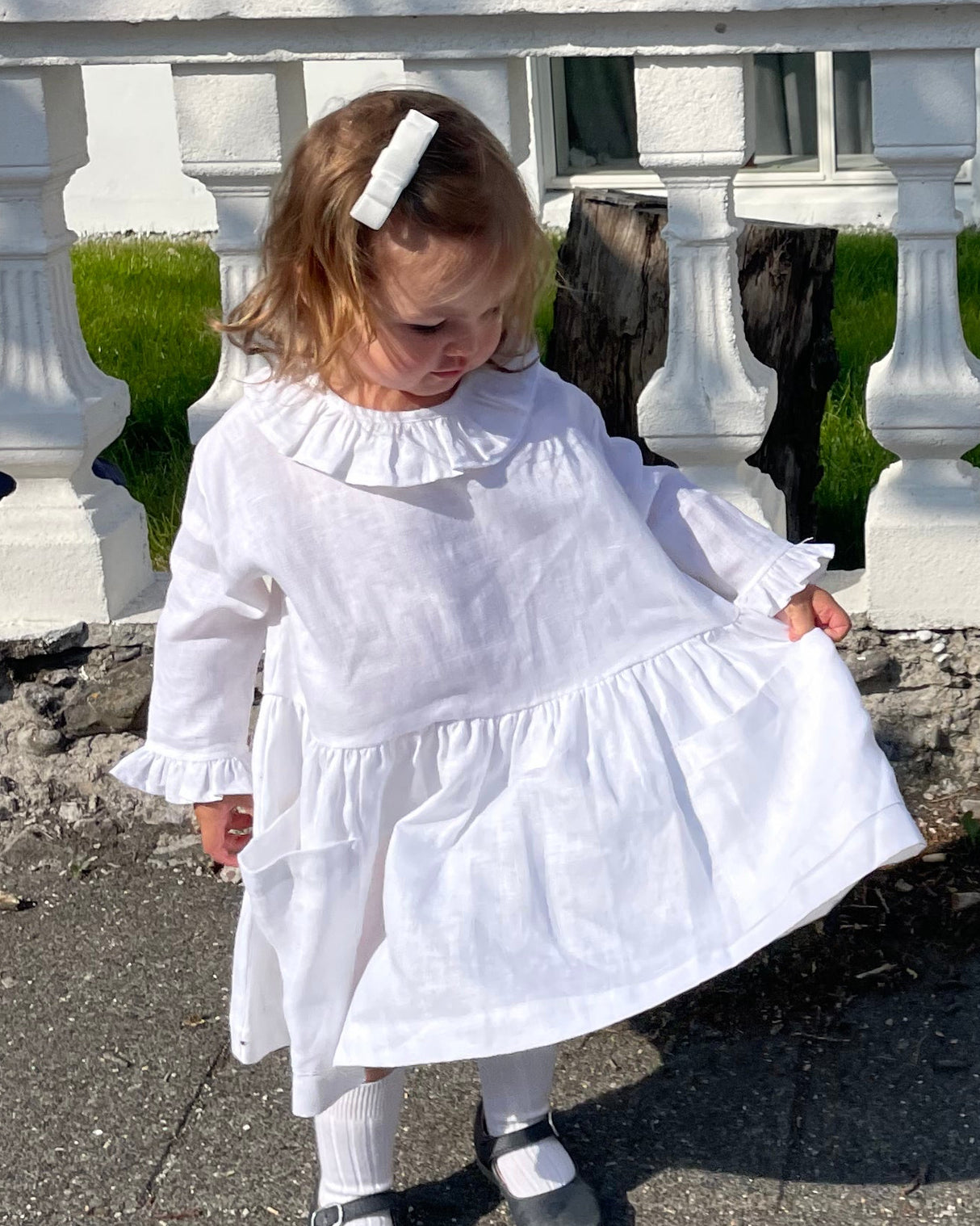 fancy pocket Dress Linen