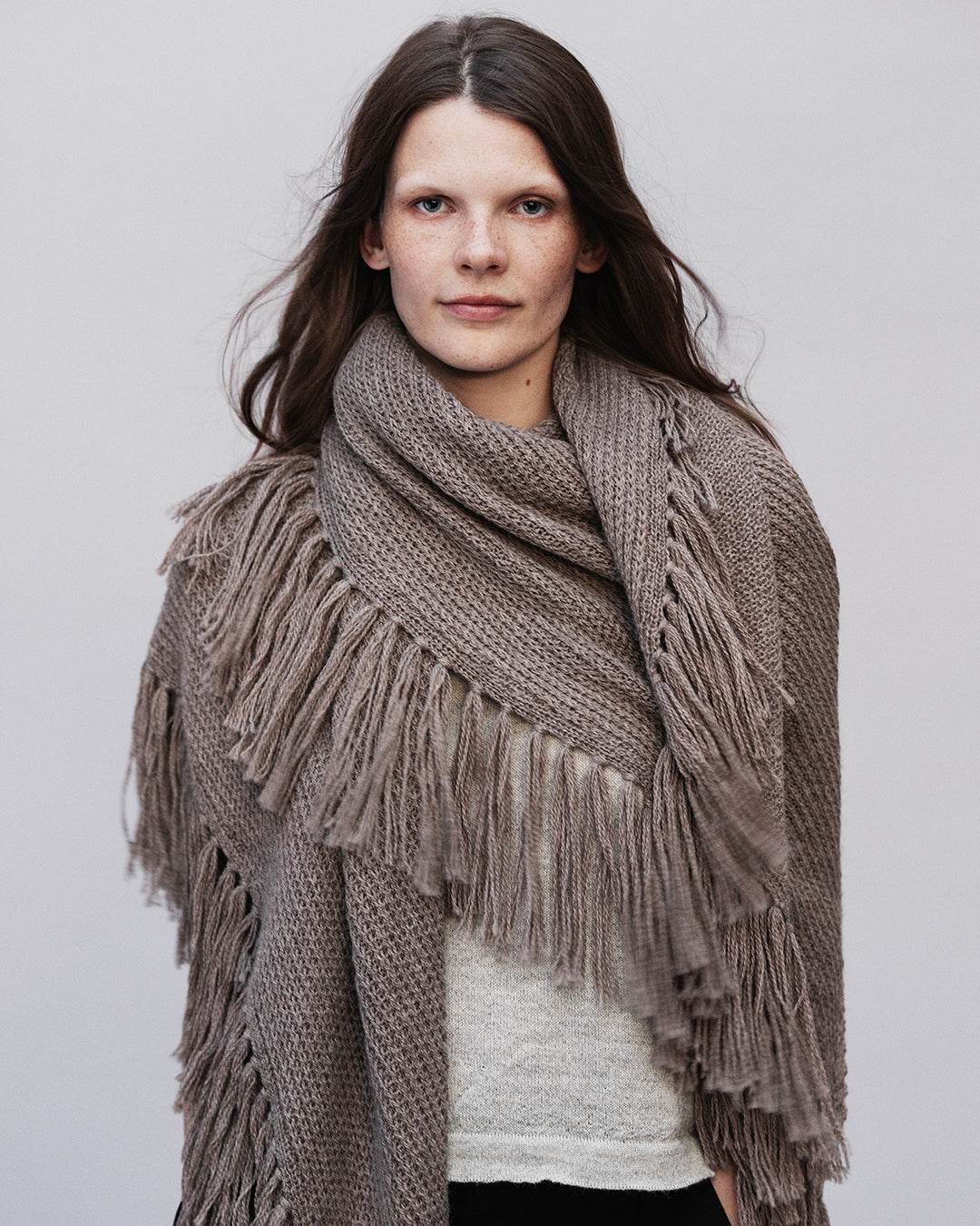 triangle shawl with fringe