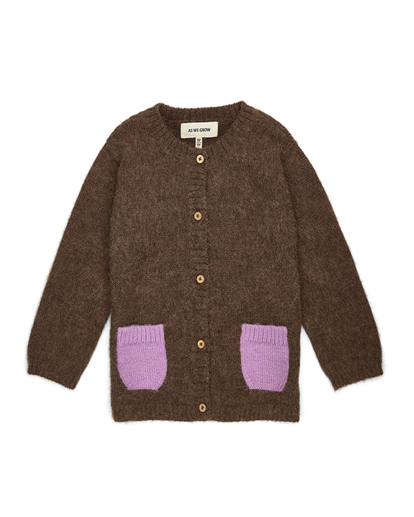カーディガン ARGUE - argue KID MOHAIR&amp;ALPACA&amp;WOOL CARDIGAN AURALEE BRUSHED SUPER KID MOHAIR KNIT CARDIGAN INK BLACK