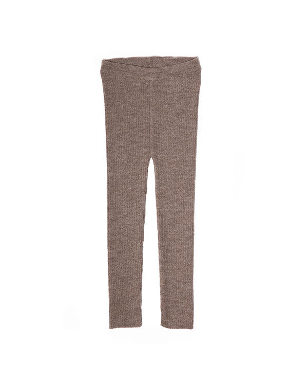 パンツ Leinwande alpaca hand knitted shorts CURVED LOGO KNIT SHORTS GREY MELANGE - O in GREY MELANGE